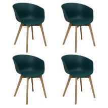 Ensemble De 4 Chaises De Salle À Manger Herning Scandinave Vert –