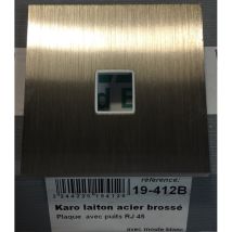 Modelec - Mod Elec 19-412b - Karo Brass Brushed Steel Front - Rj45 Well + White Mold