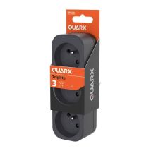 Regleta triple 2P+T 16A con USB – 7238 – Enchufe negro y gris antracita – Potencia máxima 3680W – 3,4A