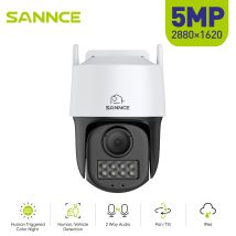 Sannce Telecamera Ip Poe Esterna 5mp, Videosorveglianza Con Rilevamento Uomo/veicolo, Tracciamento Automatico, Visione Notturna Colori, Audio 