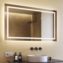 Artforma - Espejo De Baño Led (120x70) Espejo Con Iluminación Led (led015) Blanco Frío 6000k