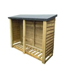 Churnet Valley - Felted Heavy Duty Log Store - Timber - L67 X W150 X H180 Cm - Minimal Assembly Required