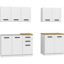 Jaspe Cocina Modular + Lineal Completa L 200 Cm 6 Piezas Encimera Incluido Muebles De Gabinete De Cocina