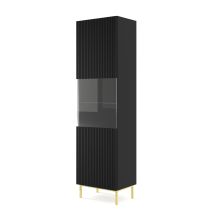 Bim Furniture - Vitrina Ravenna B 1d 60 Cm Negro Mate Fresado + Marco
