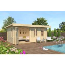 Lasita Maja - Baruda 53-log Cabin, Wooden Garden Room, Timber Summerhouse, Home Office - L570 X W415 X H222.3 Cm
