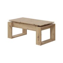 Couchtisch Flint, Couchtisch Mit Abnehmbarer Platte, Couchtisch Für Das Wohnzimmer, Cm 105x55h45/56, Eichenknoten