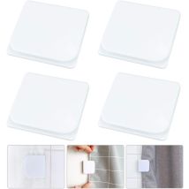 Supermarket - Ccykxa 4 Pieces Shower Curtain Clips White Shower Clips U-shaped Curtain Buckle Self-adhesive Shower Curtain Clip Windproof Water Leak 