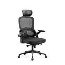 Ergonomischer Bürostuhl V-Light – Schwarz – Atmungsaktives Netzgewebe – Verstellbare Armlehnen – Tilttech Frog Mechanismus – Max. Belastbarkeit 110 kg