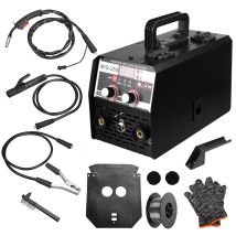3 In 1 Multiprocess Welder 110v,200 Amp Mig Welder, Flux Core Welder Flux Mig/lift Tig/mma Stick Welding Machine Synergic Control Igbt Inverter Welder