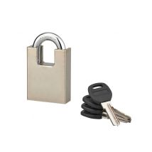 Lucchetto Quadra Ad Arco Protetto 50 Mm, Acciaio Nichelato, 4 Chiavi Reversibili – Serrurerie De Picardie
