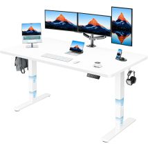 Bureau Réglable En Hauteur 160 X 80 Cm, Plateau De 25 Mm D'Épaisseur Avec Moteur Sans Balais, Bureau Ergonomique Assis-debout, Montage Facile, Bureau 