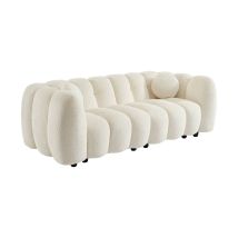 Sweeek - 3-sitzer-sofa Im Muscheldesign Mit Bouclé-bezug