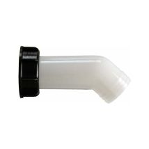 Beccuccio di scarico con dado per serbatoi IBC 1000L – Diametro 6 cm – Colore bianco e nero – FDC
