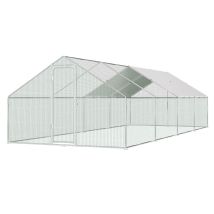 Recinto Per Pollaio Con Rete Metallica 3x8x2 M Con Porta Laterale E Tetto A Cupola 24 M² - Swanew