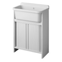 Platzsparende Waschtischeinheit Aus Pvc 55x35 Cm Weiss Mod. Orazio