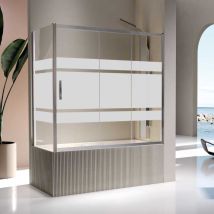 Badewannenaufsatz Kaarol Mit Schiebetür Und Sichtschutz / 136 Cm Ohne Seitenstück
