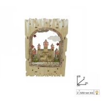 De'cor A' Cadre En Bois Due Esse Paysage De Noel Avec Lumie'res Arbres Maisons Et Rennes 29x20 Cm De'corations De Noel Avec Piles