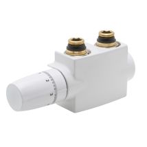 Mert - Design Anschlussarmatur Ventilhahnblock Weiss/chrom Badheizkörper 1000-samiset-w