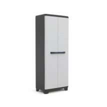 Keter Armario Linear Escoberoarmario Escobero De Almacenajeresina2 Puertas Y 3 Baldascolor Negro/gris,tiradores En Azul68 X 39 X 173 Cm