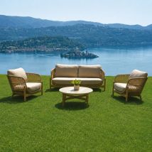 Set Da Giardino In Legno Di Acacia Lamezia E Finitura Color Teak