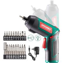 Electric Screwdriver, 6n·m And 2000mah Hychika 3.6v Cordless Screwdriver With 20 Accessories, Work Light, Charger And Magnetic Chuck