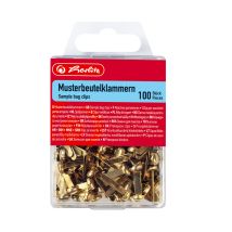 Herlitz Musterbeutelklammer Metall Messing 100 Stück Schreibwaren