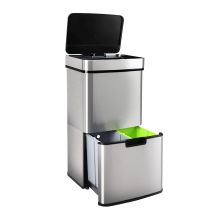 Gardtech - Waste Bin Kitchen 62 Litre Automatic Waste Bin With Sensor 3 Compartments Waste Separation System With Softclose Lid Clamping Ring For 