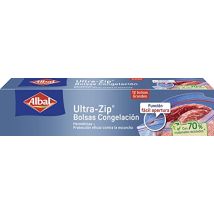 Albal Ultra Zip 3 Liter Gefrierbeutel, Hergestellt Aus 70% Recycelten Materialien, Strapazierfähig, Wiederverwendbar, Recycelbar, Ultra-zip 