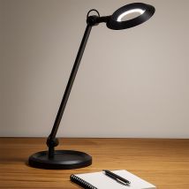 Tischlampe Tischleuchte Dimmbar Mit Touch-dimmer Led Wohnzimmerleuchte, Aluminium Matt Schwarz, 7,5w 850 Lm Warmweiß, Lxbxh 43x20x48 Cm