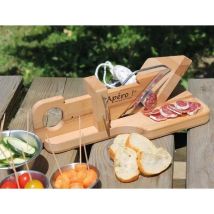 Wurstschneider aus roher Buche – Edelstahlklinge – 63 mm Schnitthöhe – 28 x 19 x 9 cm – Hergestellt in Deutschland