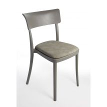 Sedia In Polipropilene Imbottita Design Impilabile, Per Cucina, Soggiorno E Bar - Saretina Ecopelle Nabuk 2 Colori Combinazione Sedia Ecopelle Nabuk 