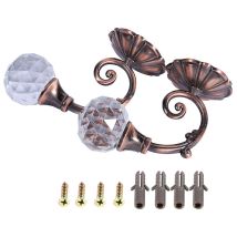 Eosnow 2 X Metall-kristallglas-vorhanghalter Für Wand, Fenster, Drapierung, Raffhalter, Haken, Aufhänger, Rotbronze