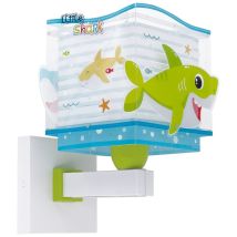 Applique Per Bambini Little Shark – 20 cm x 16 cm x 25 cm – Polipropilene Traslucido – Blu – 1x15W LED – Adatta a bambini +18 mesi