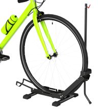 Sportnow - Soporte Para Bicicletas De Suelo Vertical Y Horizontal Altura Ajustable Para Ruedas 20''-29'' De Acero Portátil Para Garaje Taller Negro'