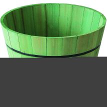 Vegtrug – Barrel Planter Medium – 100% Certified Wood – Plastic Base for Drainage – 46 cm Width, 34 cm Height