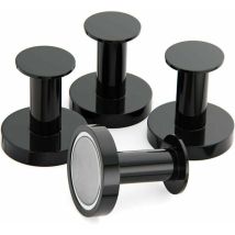 Perchero Magnético Para Colgar Abrigos Y Bolsos, 4 Ganchos De Pared Negros Extremadamente Resistentes, Perchero Para Puerta Con Imán De Neodimio, 
