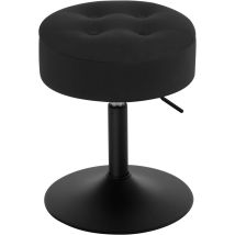 2x Height Adjustable 360°rotatable Padded Swivel Comfortable Upholstered Seating With Storage, Dark Grey - Woltu