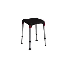 Sgabello Regolabile Da Bagno Quadrato Nero, 30,5x30,5x39/54 Cm