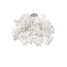 Reality Leuchten - Plafón 3 Luces Leavy Blanco Hojas Lavables Ø70 Cm Trio Iluminación