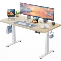 Bureau Réglable En Hauteur 140 X 80 Cm, Plateau De 25 Mm D'Épaisseur Avec Moteur Sans Balais, Bureau Ergonomique Assis-debout, Montage Facile, Bureau 