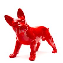 Kuateh - Dekorative Hundfigur Boston Terrier Kuatéh Aus Polyresin 43x19x32 Cm Rot