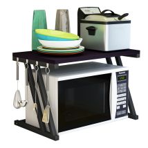 Haloyo Mikrowellenregal Mit 4 Haken,2-stufiges,57 X 38 X 38 Cm,schwarz