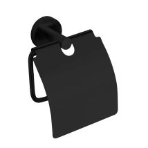 Kielle Oudee - Porte-rouleau Toilette Avec Couvercle, Noir Mat 40402034