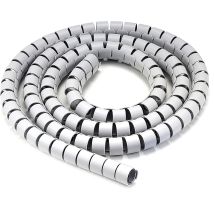 Guaina Raccoglicavi Diametro 25mm A Spirale 20m Grigio - Techly
