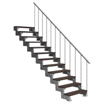 Dolle Außentreppe Gardentop 234-286cm Geschosshöhe Mit Trimax Dunkelbraun 100cm Breit Mit Geländer