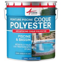 Schwimmbadfarbe - Farbe Für Pools Und Becken Aus Polyester, Beton, Fliesen - Arcapiscine - Himmelblau Ral 5015 - 20kg Bis Zu 65m² Für 2 Schichten - 