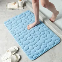 Tappeto Antiscivolo Bagno Ciottoli 40x60 Cm- Azzurro- Spire- Pezzi 1