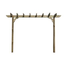 Arbor Garden Solutions - Corbel Single Beam Pergola, Plant Climbing Arbour, 2.4m (2 Uprights), (3 Row Kit), Rustic Brown