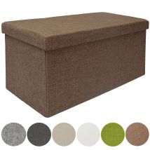 Dunedesign - Arcón De Almacenaje Con Pared Divisoria 76x38x38cm Plegable Beis