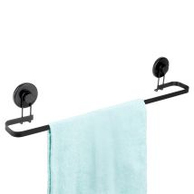 Toallero de metal negro con ventosas – 60 cm de largo – Fácil instalación – Diseño moderno y elegante